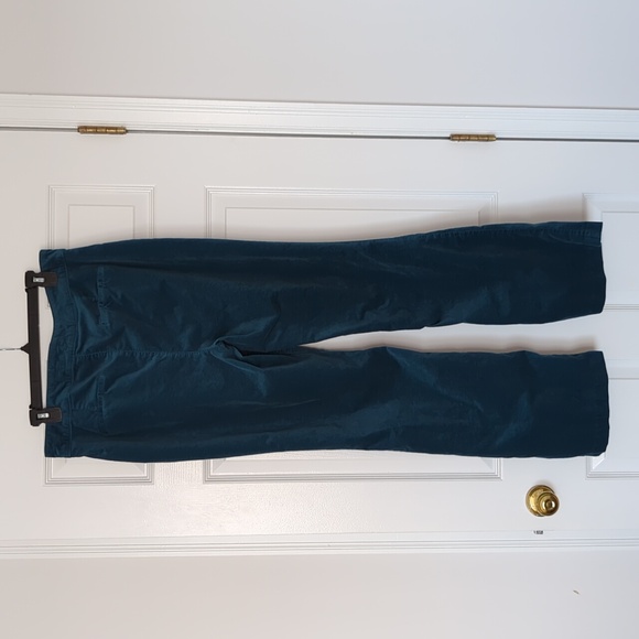 NYDJ teal velvet pants 12 - Picture 4 of 6